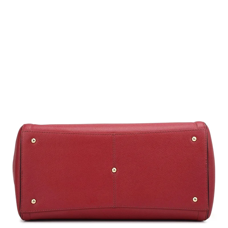 Da Milano Plumberry Medium Franzy Leather Satchel - Plumberry for Women | Best Price UAE